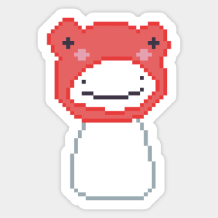 dream blob frog - red pixel art Sticker